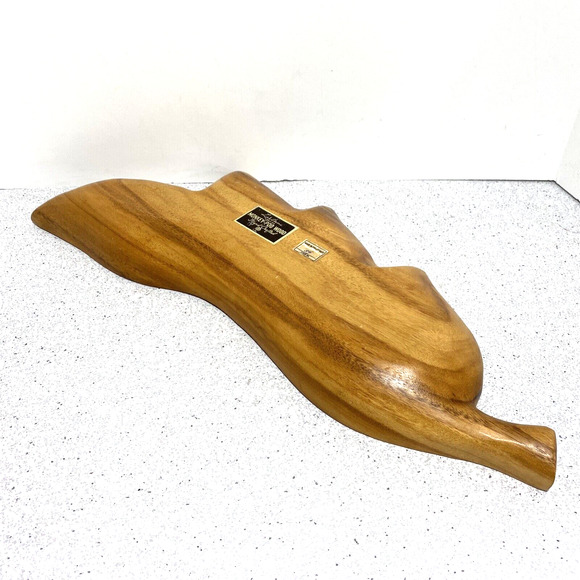 Leilani genuine Monkey Pod Wood hand crafted snack tray 4 section wooden decor - Picture 8 of 9